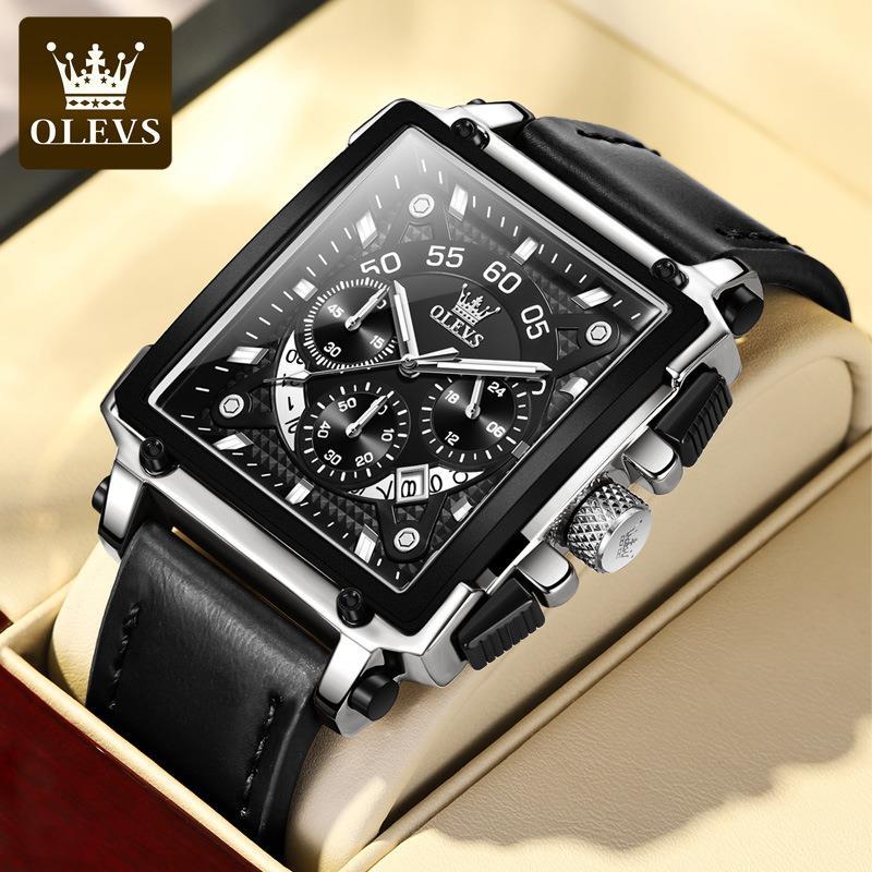 Sports Chronograph Quartz Watch – Men's Leather Strap Watch - CASORA & CO
