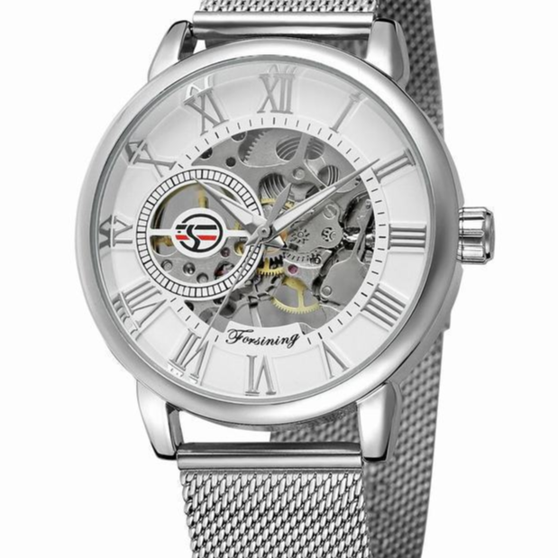 Skeleton Mechanical Watch – Mesh Strap