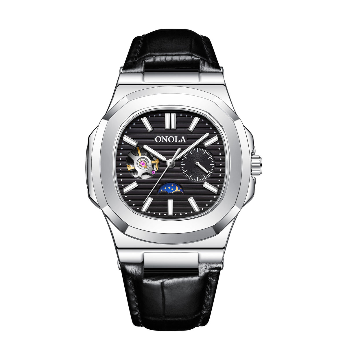 Sun Moon Star Mechanical Watch — Leather Strap