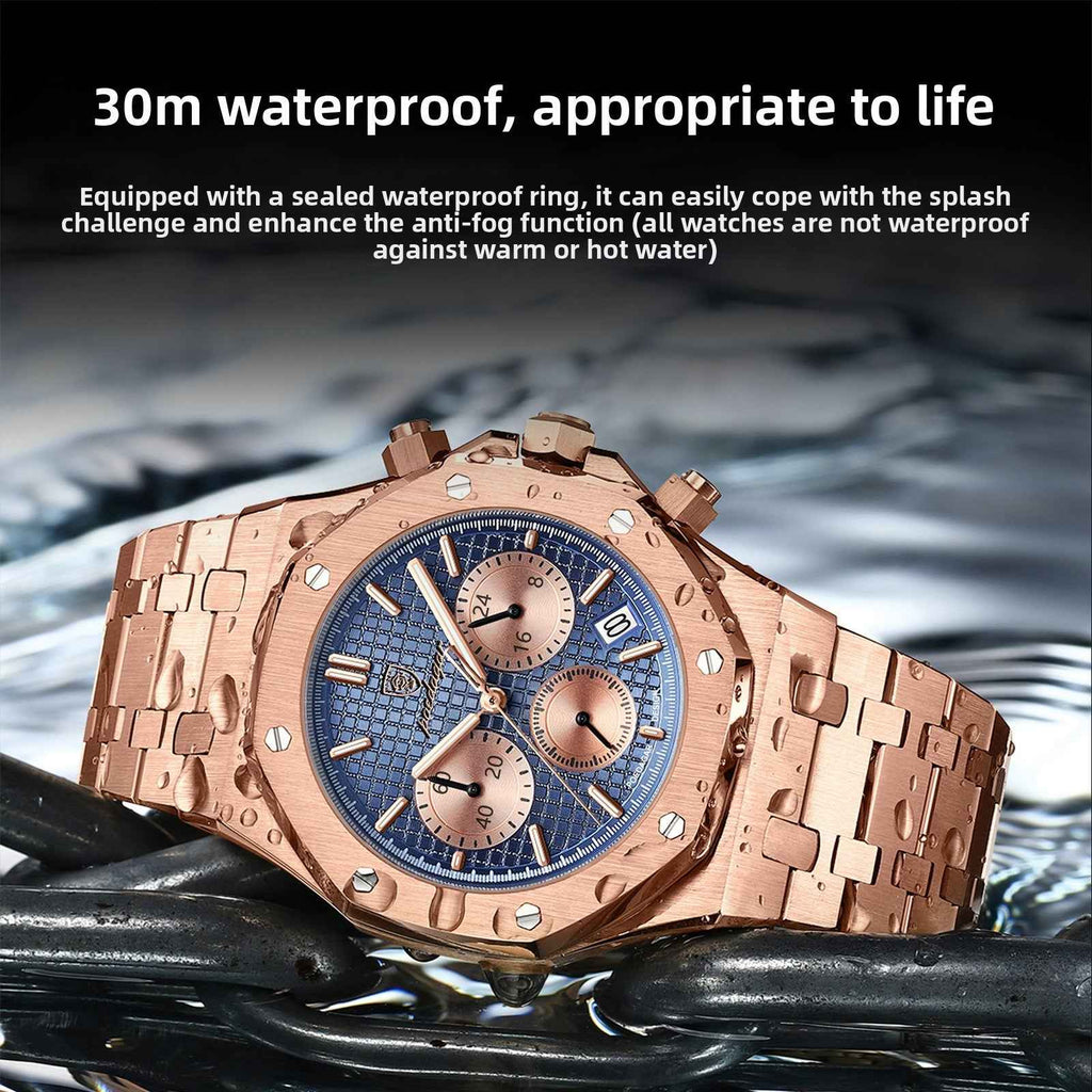 Square Quartz Watch – Men's Chronograph