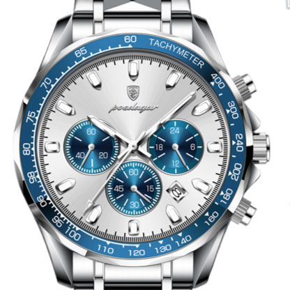 Quartz Wrist Watch — Chronograph and Steel Bracelet