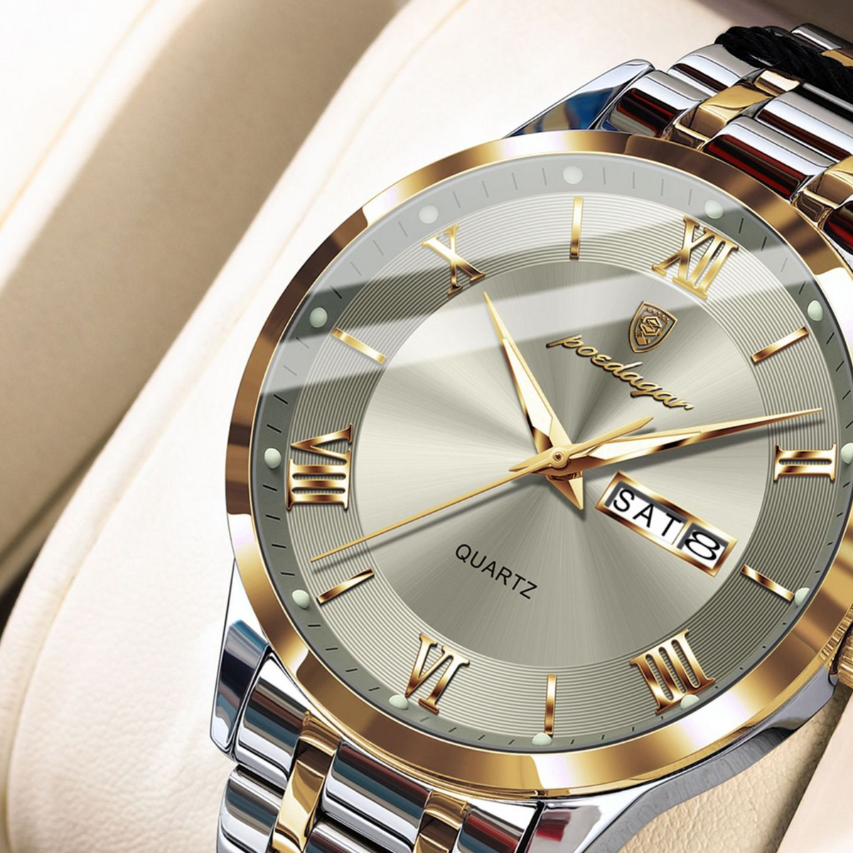 Dual Calendar Quartz Watch – Slim Men's Watch - CASORA & CO