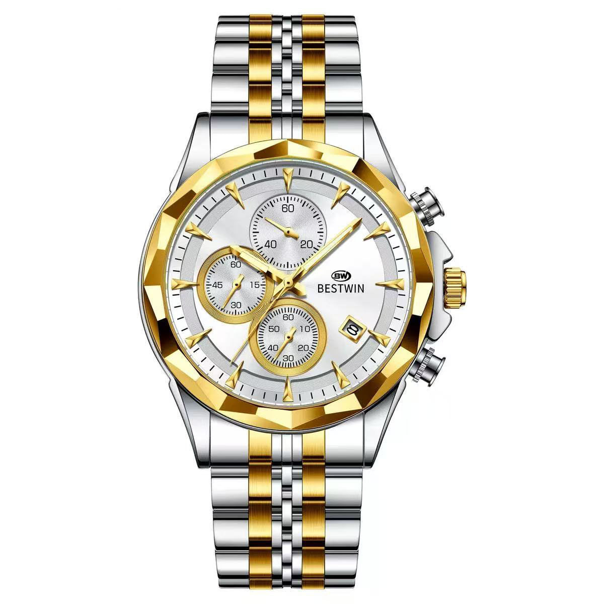 Fashion Quartz Watch — Men's 45mm Calendar Dial