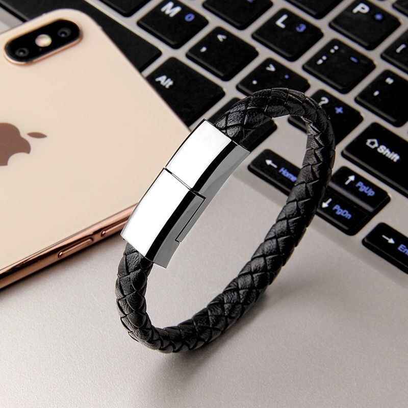 PU Leather Charging Cable – USB-C Bracelet