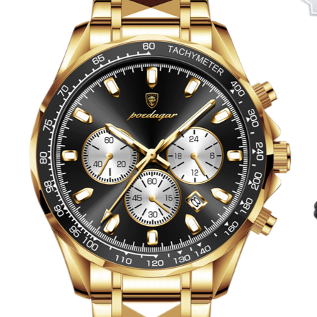 Quartz Wrist Watch — Chronograph and Steel Bracelet