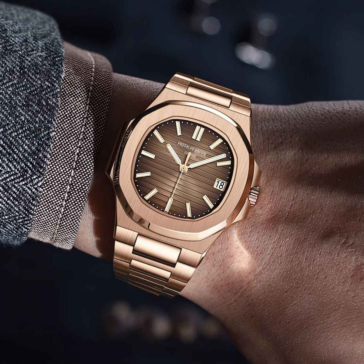 Luminous Automatic Watch – Calendar and Steel Bracelet