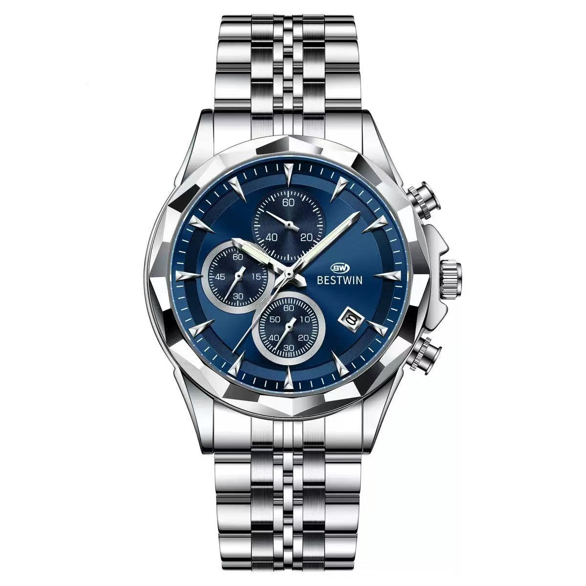 Fashion Quartz Watch — Men's 45mm Calendar Dial