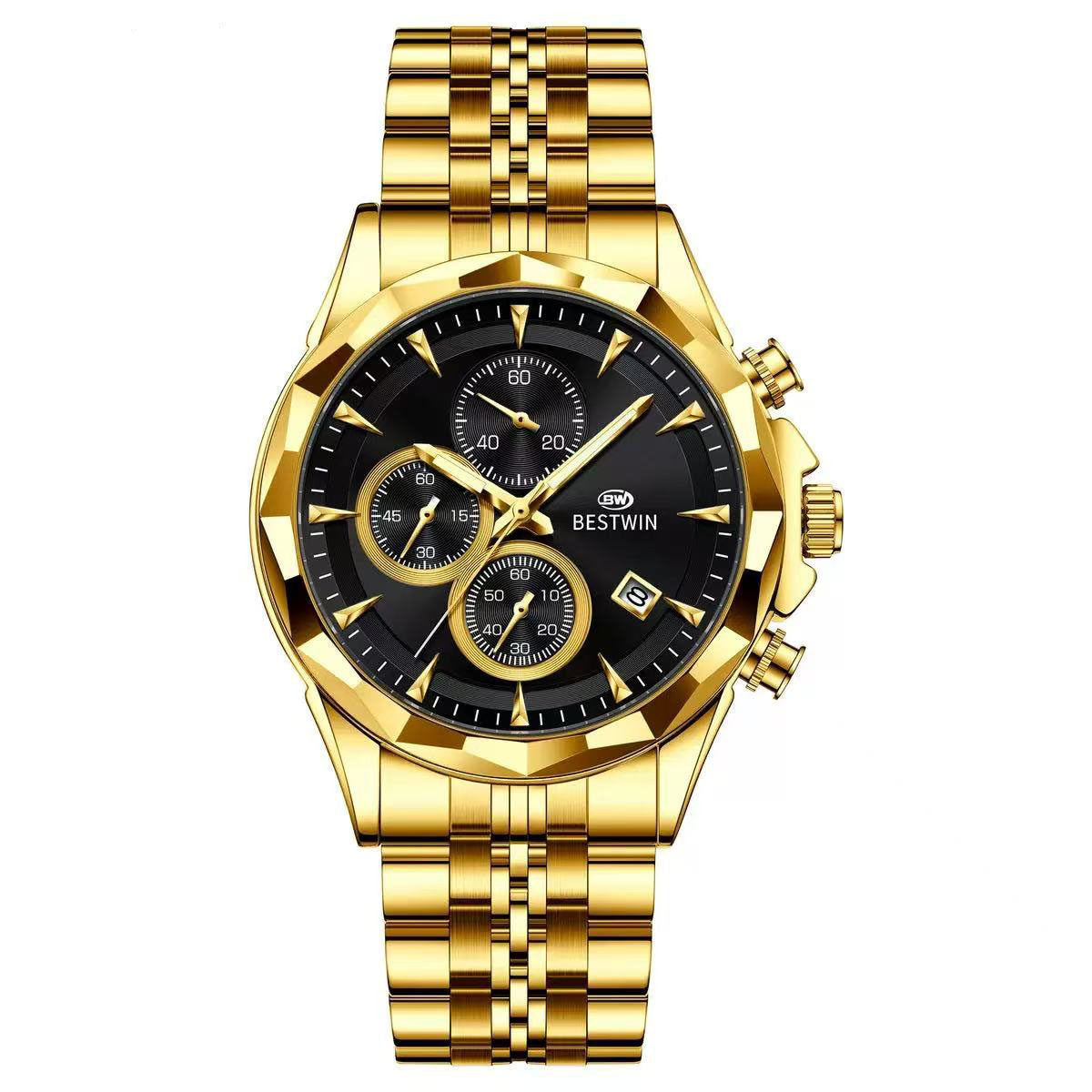 Fashion Quartz Watch — Men's 45mm Calendar Dial