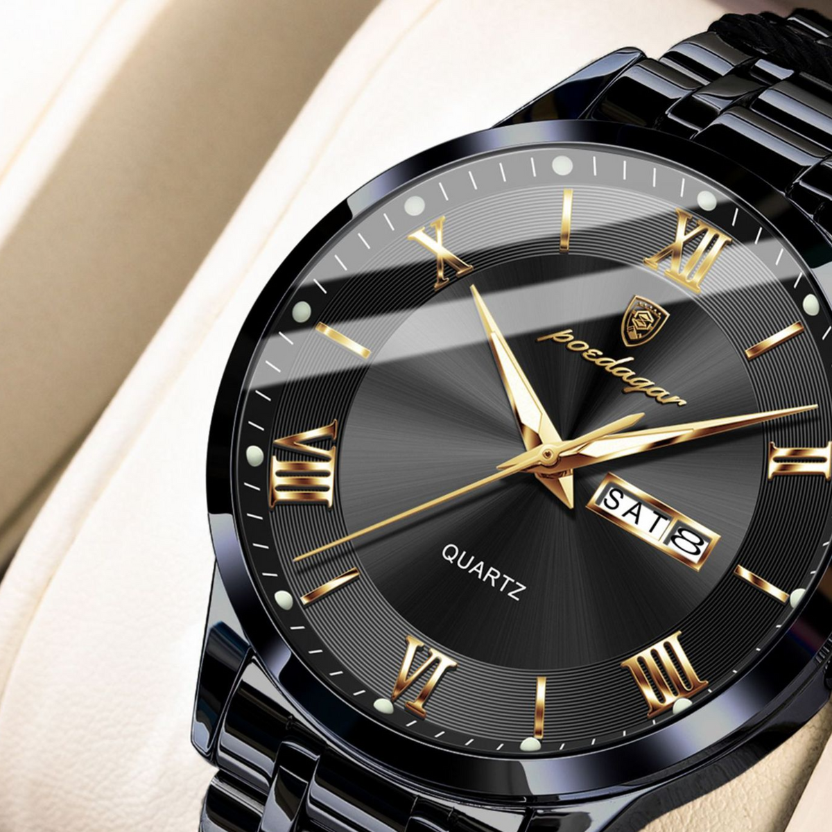 Dual Calendar Quartz Watch – Slim Men's Watch - CASORA & CO