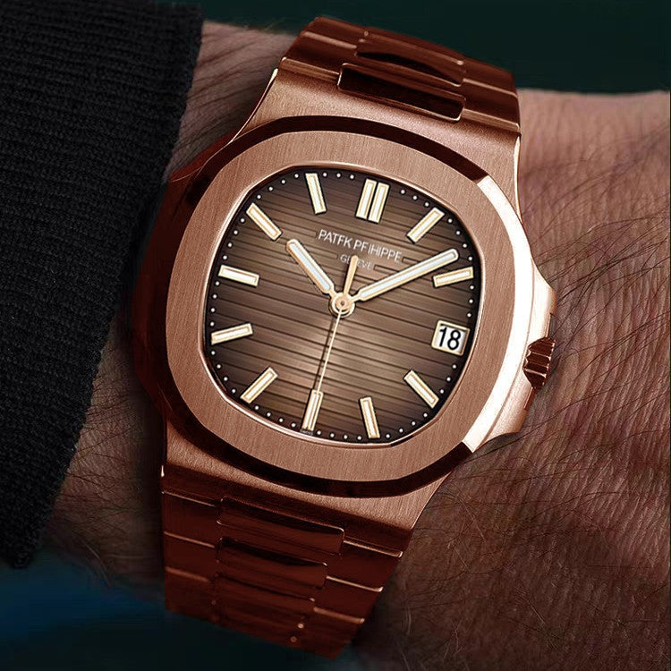 Luminous Automatic Watch – Calendar and Steel Bracelet - CASORA & CO