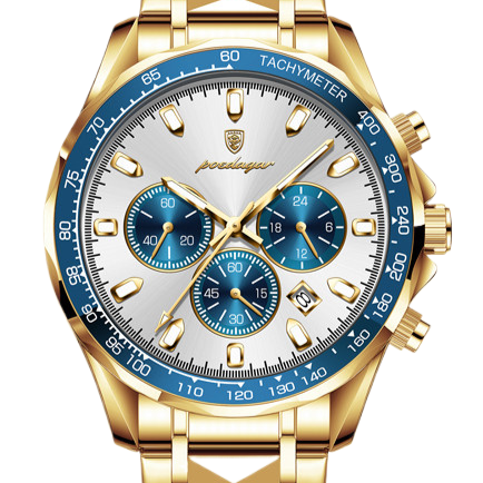 Quartz Wrist Watch — Chronograph and Steel Bracelet