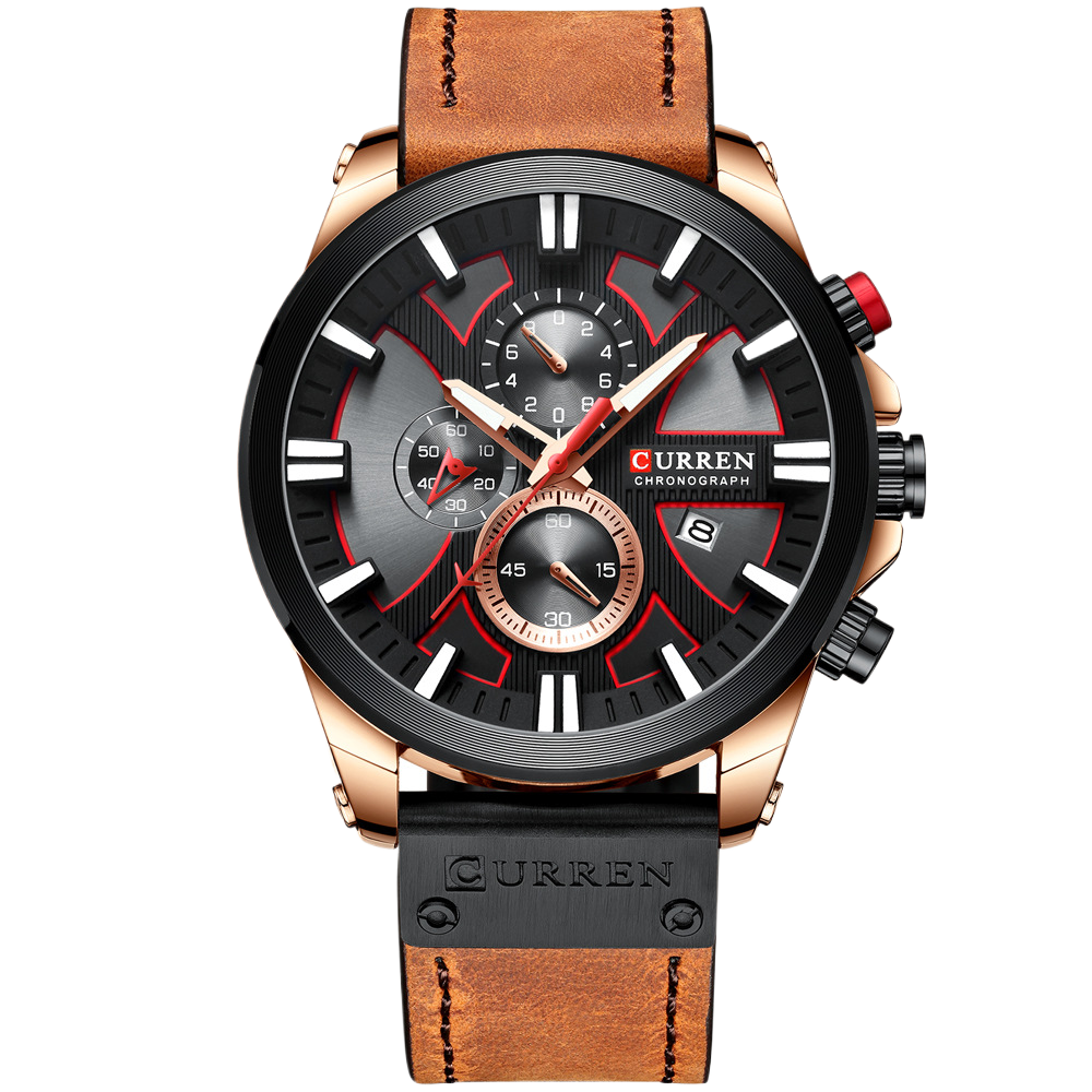 Business Watch – Round Quartz Calendar Watch - CASORA & CO