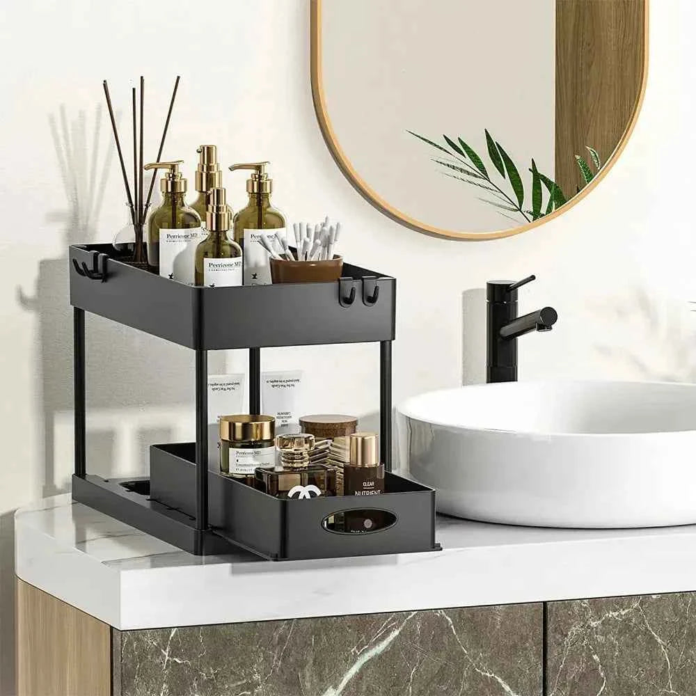 Under-Sink Sliding Storage Rack