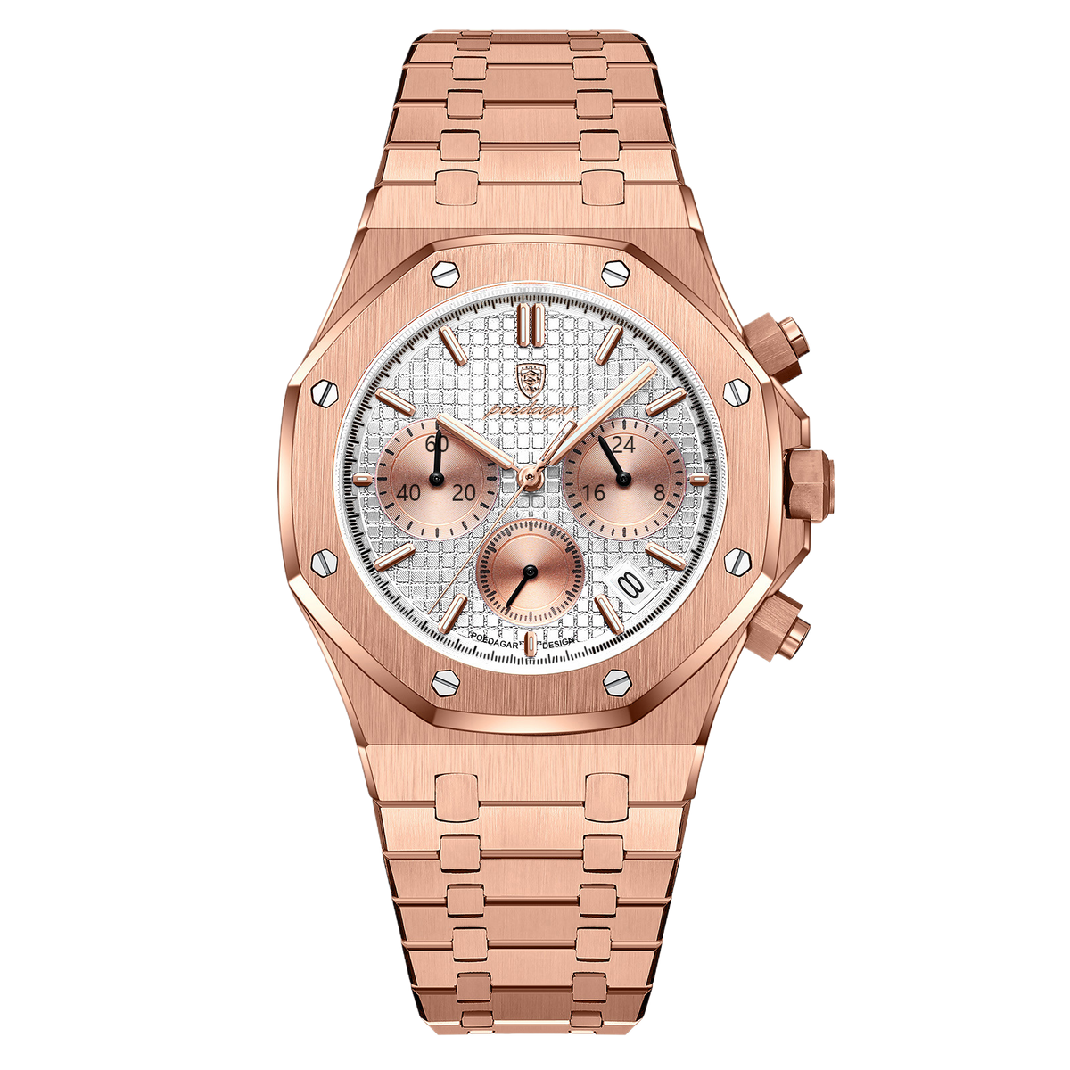 Square Quartz Watch — Men's Chronograph