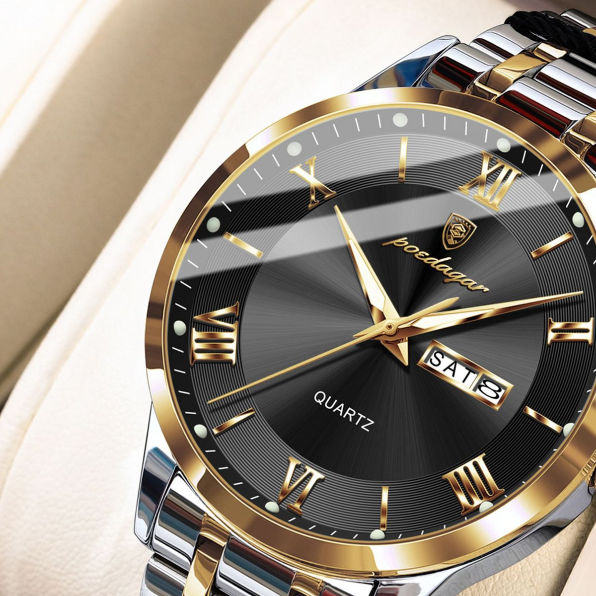 Dual Calendar Quartz Watch – Slim Men's Watch - CASORA & CO