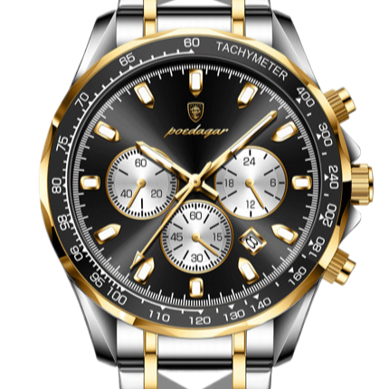 Quartz Wrist Watch — Chronograph and Steel Bracelet