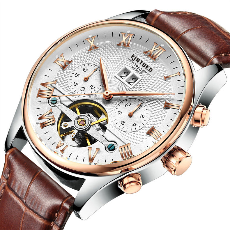 Open Dial Mechanical Watch — Automatic Watch with Calendar