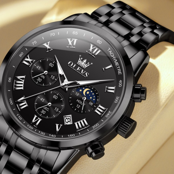 Men's Quartz Chronograph Watch – 41mm Dial - CASORA & CO