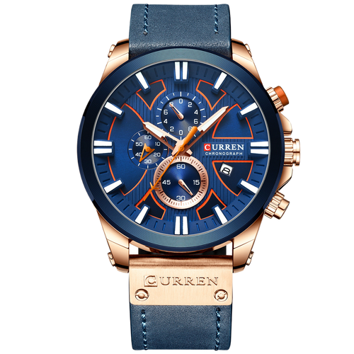 Mens Round Business Watch Calendar Waterproof