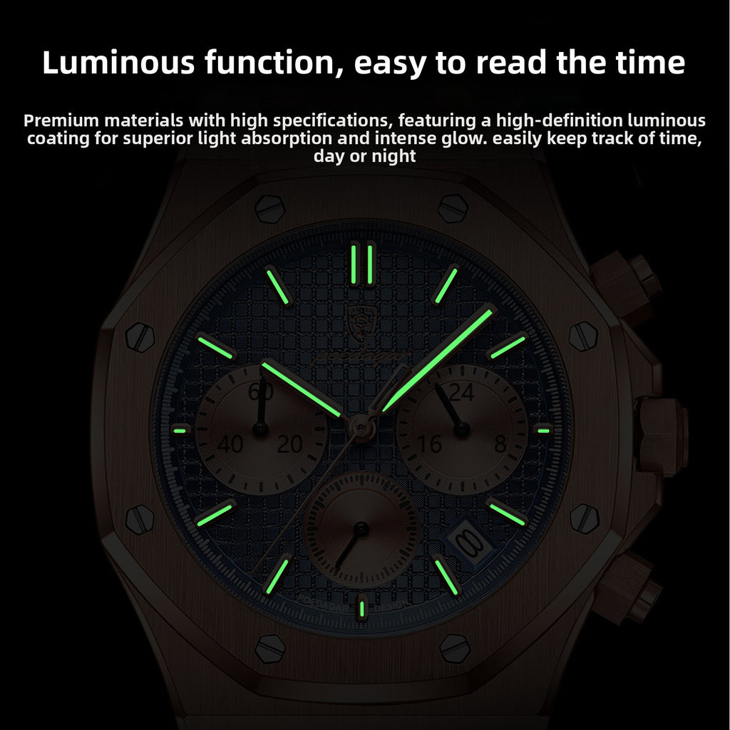 Square Quartz Watch – Men's Chronograph