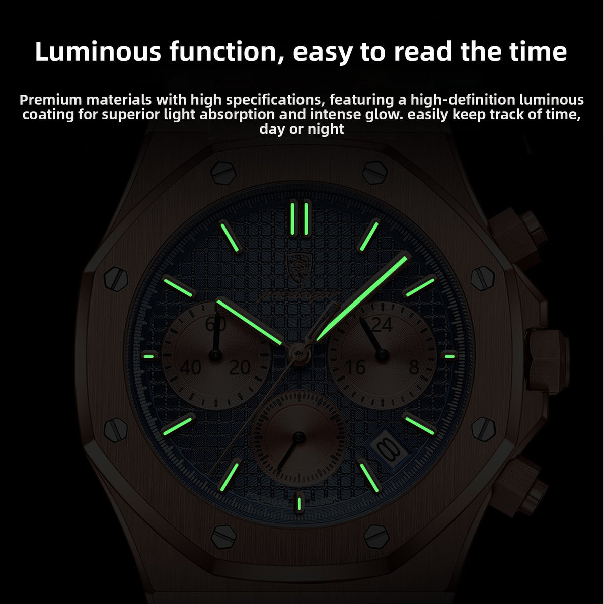 Square Quartz Watch – Men's Chronograph