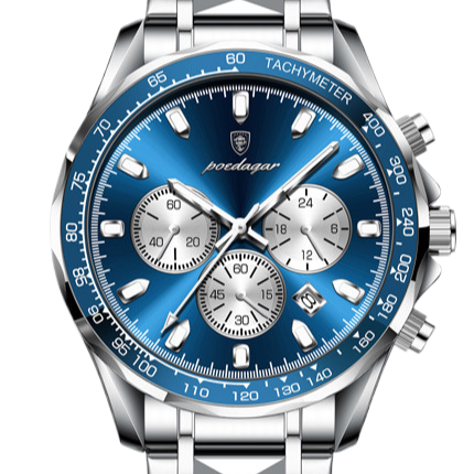 Quartz Wrist Watch — Chronograph and Steel Bracelet