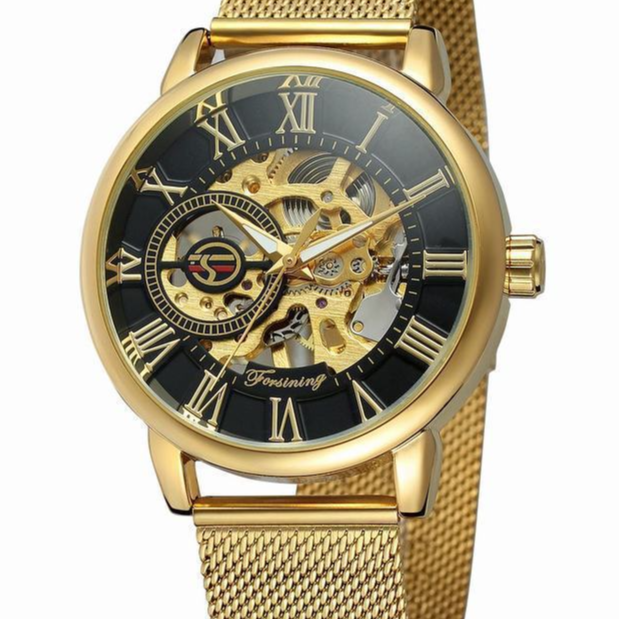 Skeleton Mechanical Watch – Mesh Strap