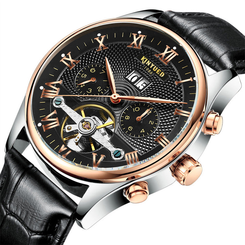 Open Dial Mechanical Watch — Automatic Watch with Calendar