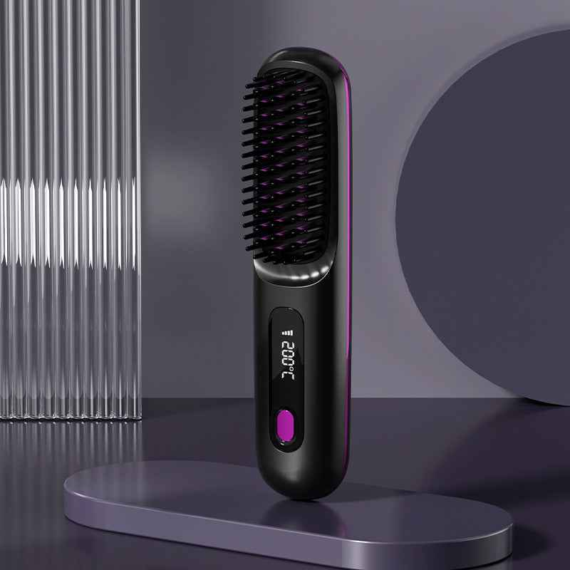 Cordless Hair Straightening Comb with LCD Display