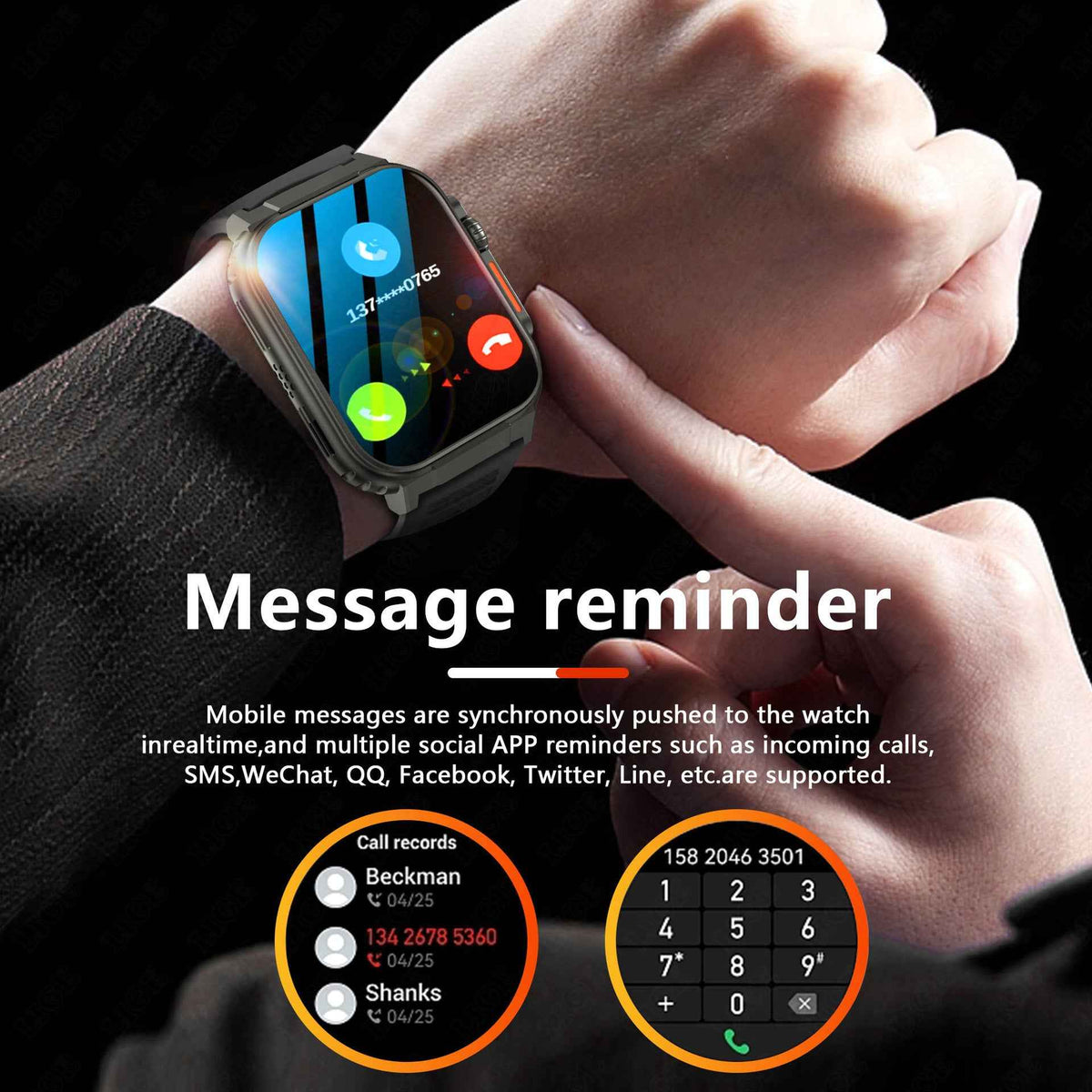 Square Bluetooth Smart Watch – Activity Tracking