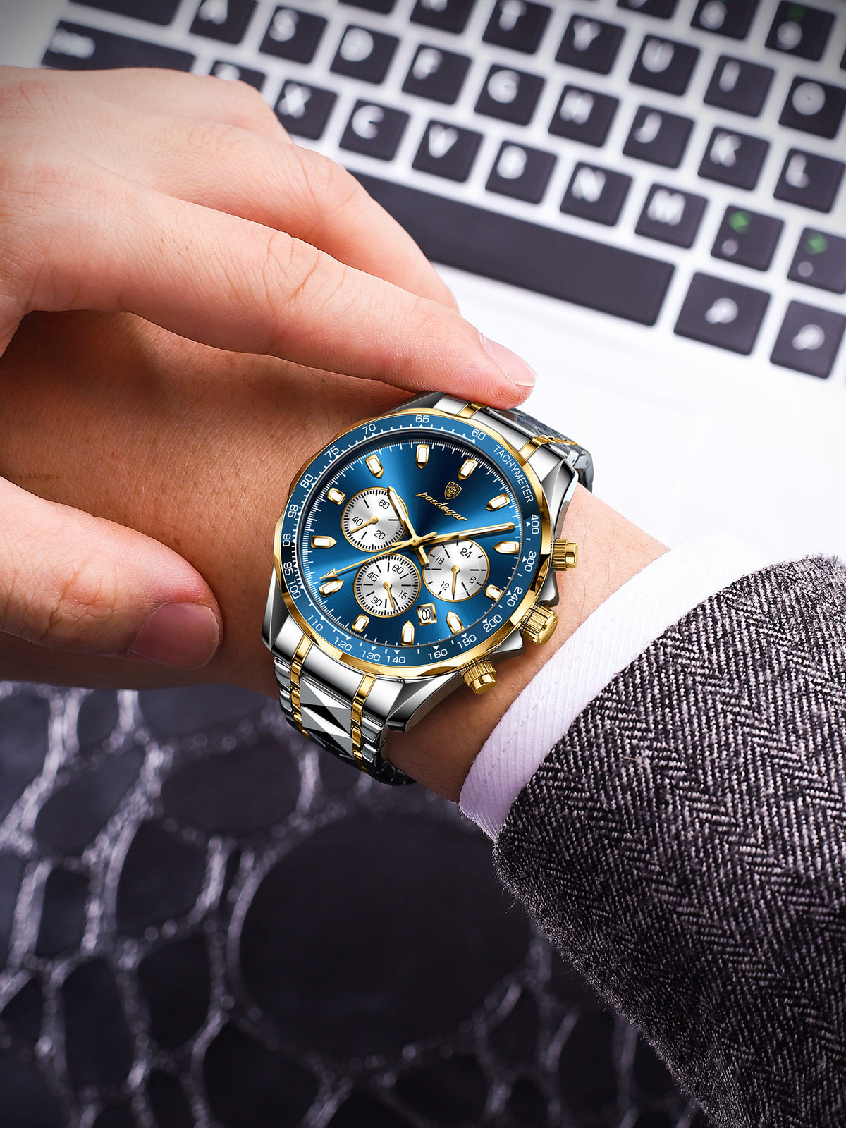 Quartz Wrist Watch — Chronograph and Steel Bracelet