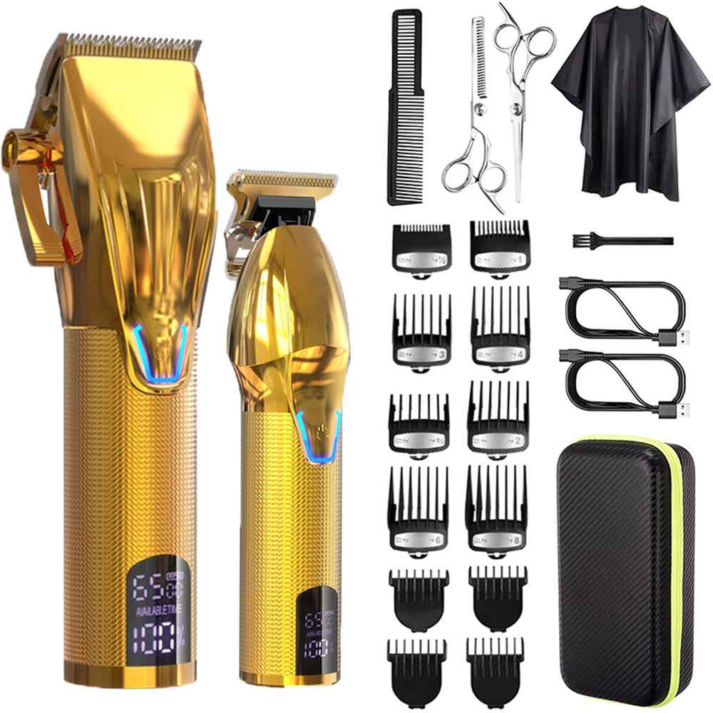 Professional Hair Clipper Set – Cordless LED Trimmer