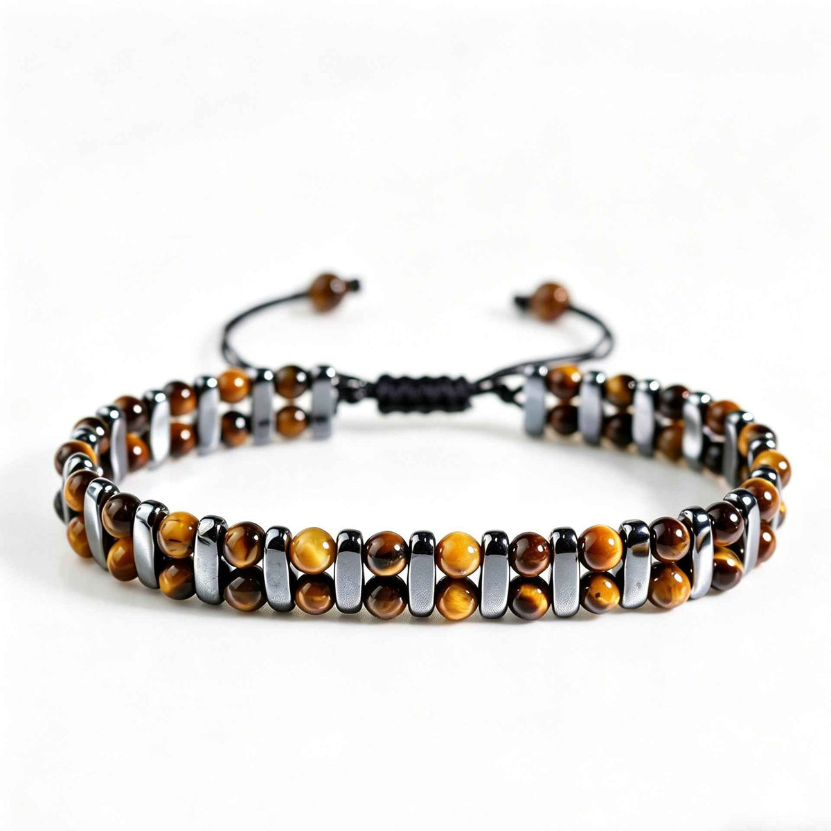 Tiger Eye Stone Magnetic Woven Bracelet