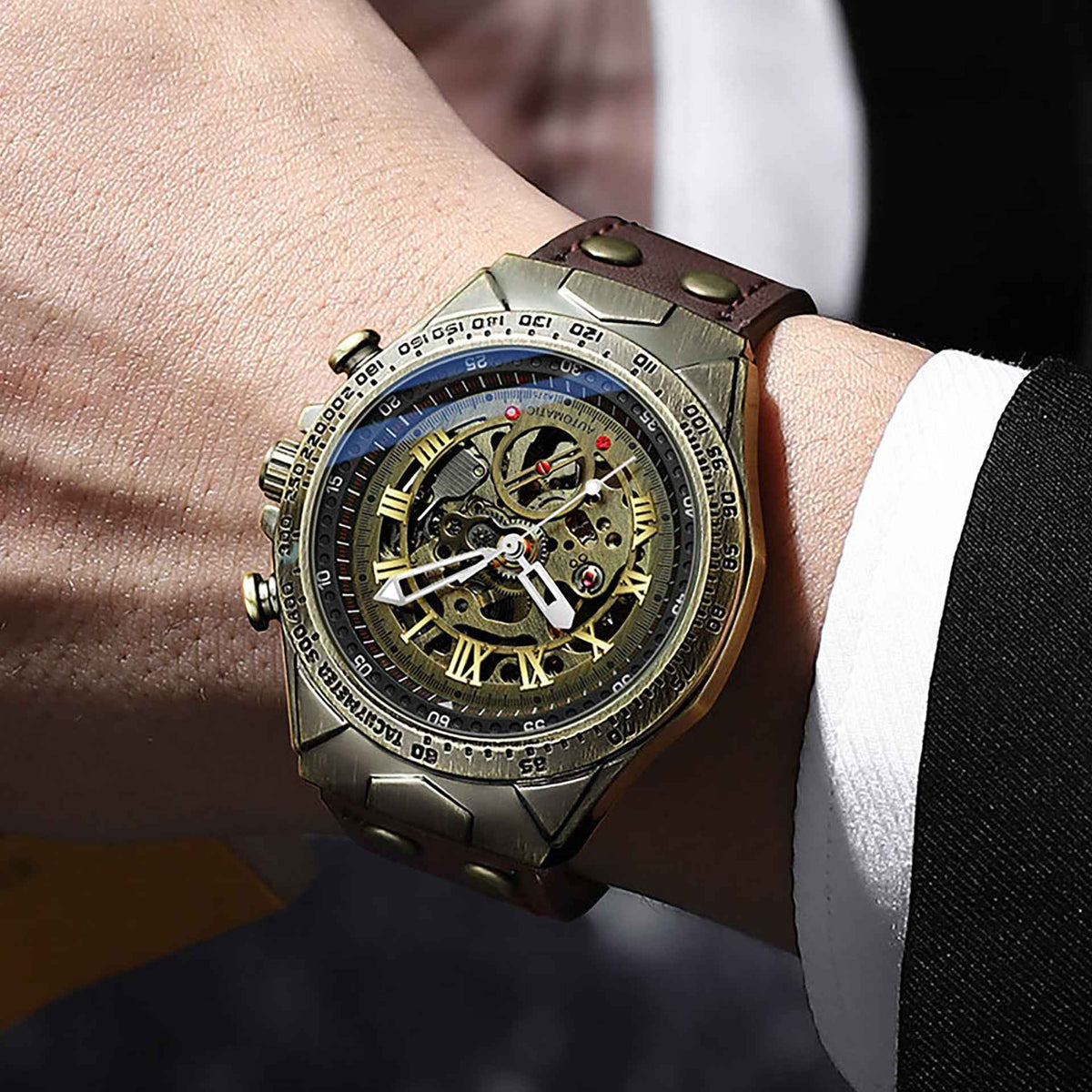 Casual Men's Watch – Retro Mechanical Style
