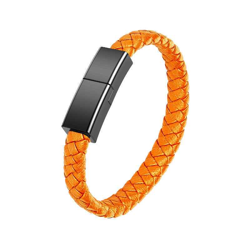 PU Leather Charging Cable – USB-C Bracelet