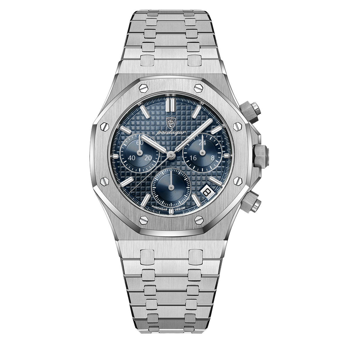 Square Quartz Watch — Men's Chronograph