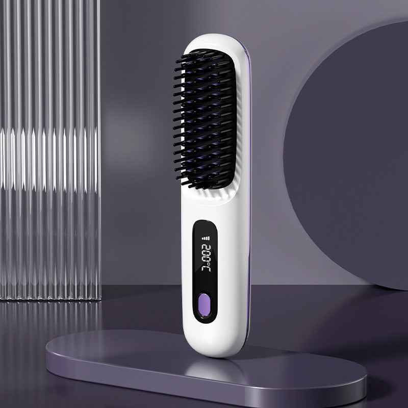 Cordless Hair Straightening Comb with LCD Display