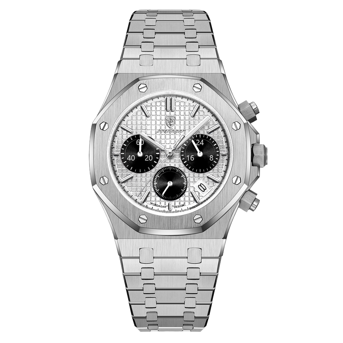 Square Quartz Watch — Men's Chronograph