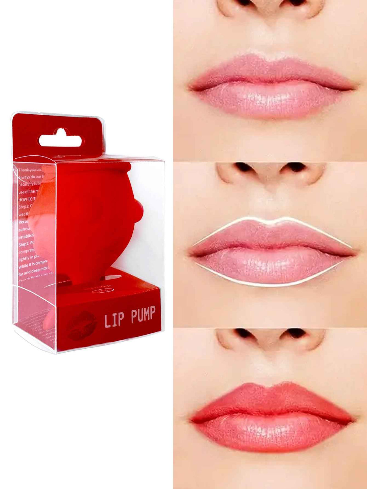 Silicone lip-plumping device