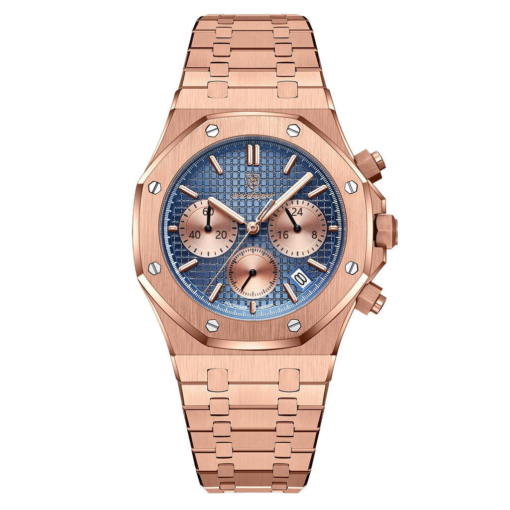 Square Quartz Watch — Men's Chronograph
