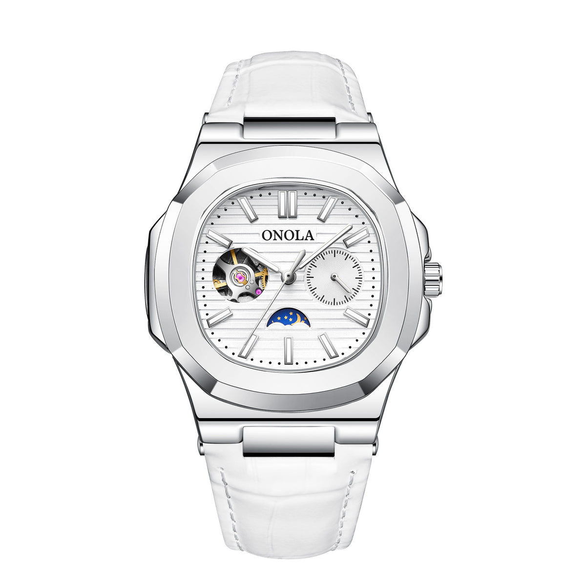 Sun Moon Star Mechanical Watch — Leather Strap
