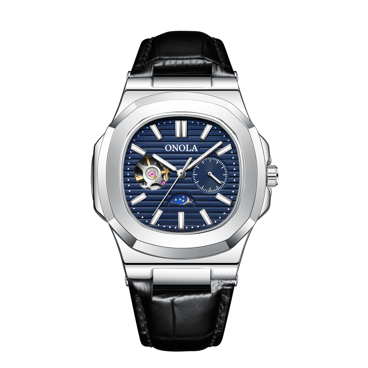 Sun Moon Star Mechanical Watch — Leather Strap