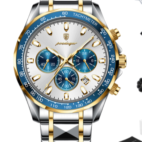 Quartz Wrist Watch — Chronograph and Steel Bracelet