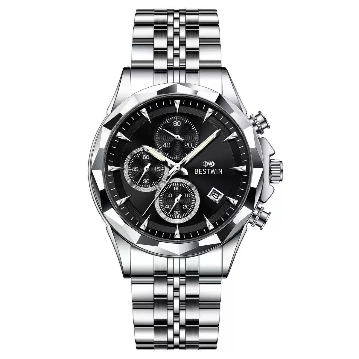 Fashion Quartz Watch — Men's 45mm Calendar Dial