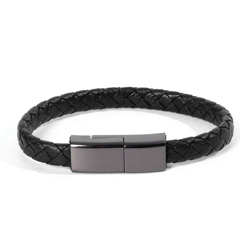 PU Leather Charging Cable – USB-C Bracelet