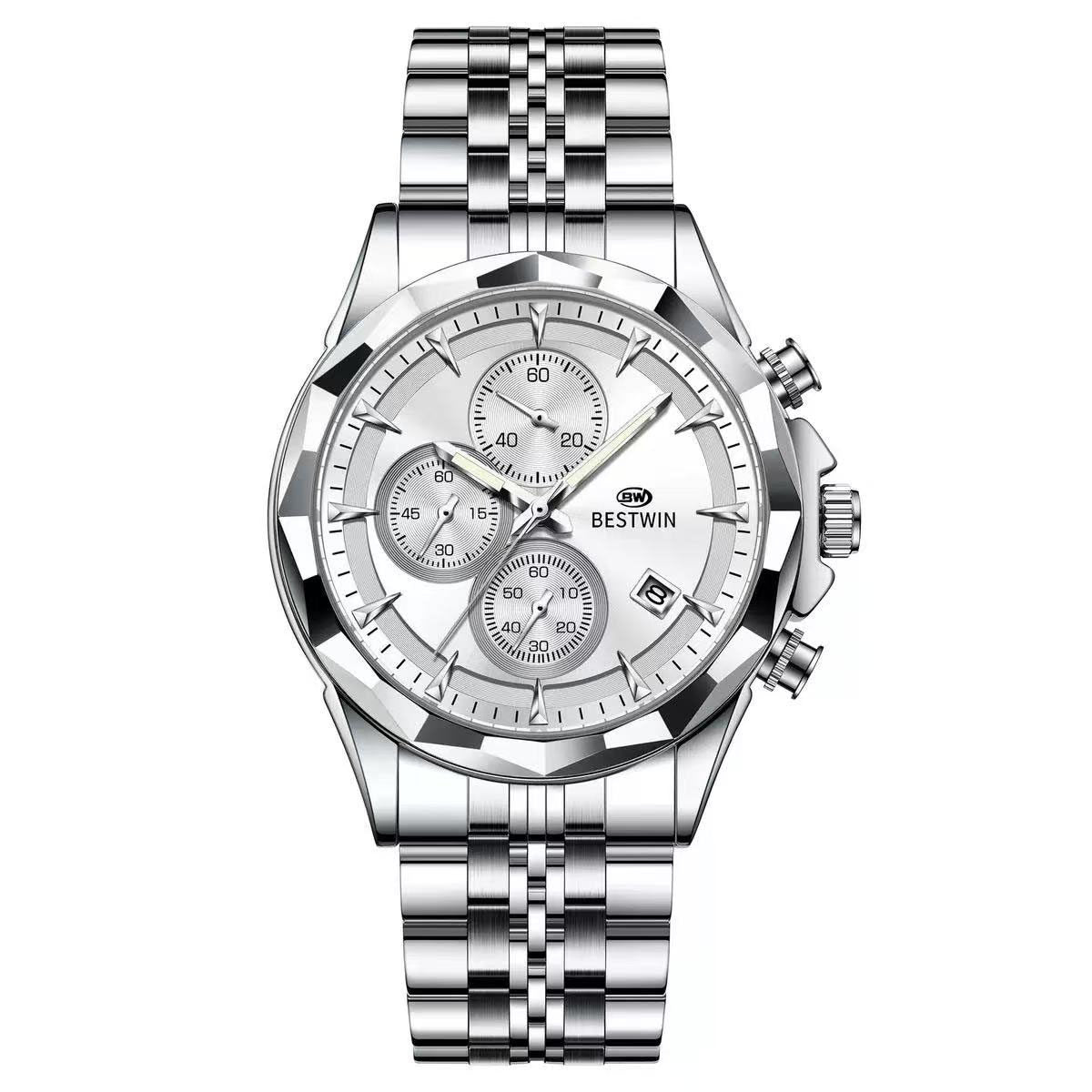 Fashion Quartz Watch — Men's 45mm Calendar Dial
