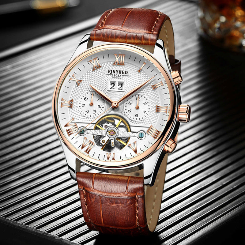 Open Dial Mechanical Watch – Automatic Watch with Calendar - CASORA & CO