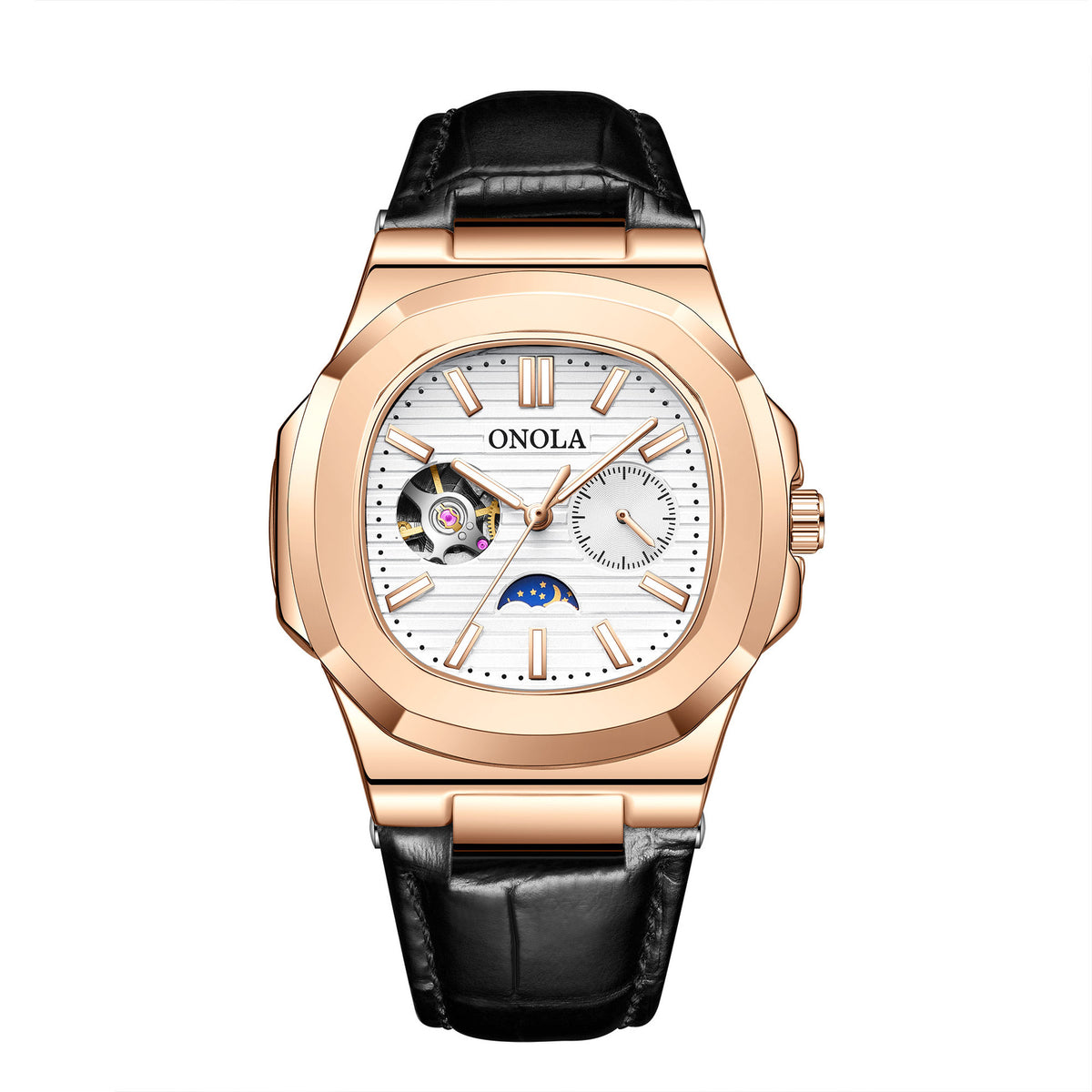 Sun Moon Star Mechanical Watch — Leather Strap