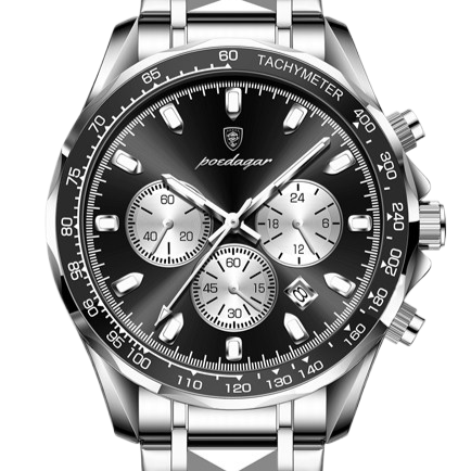 Quartz Wrist Watch — Chronograph and Steel Bracelet