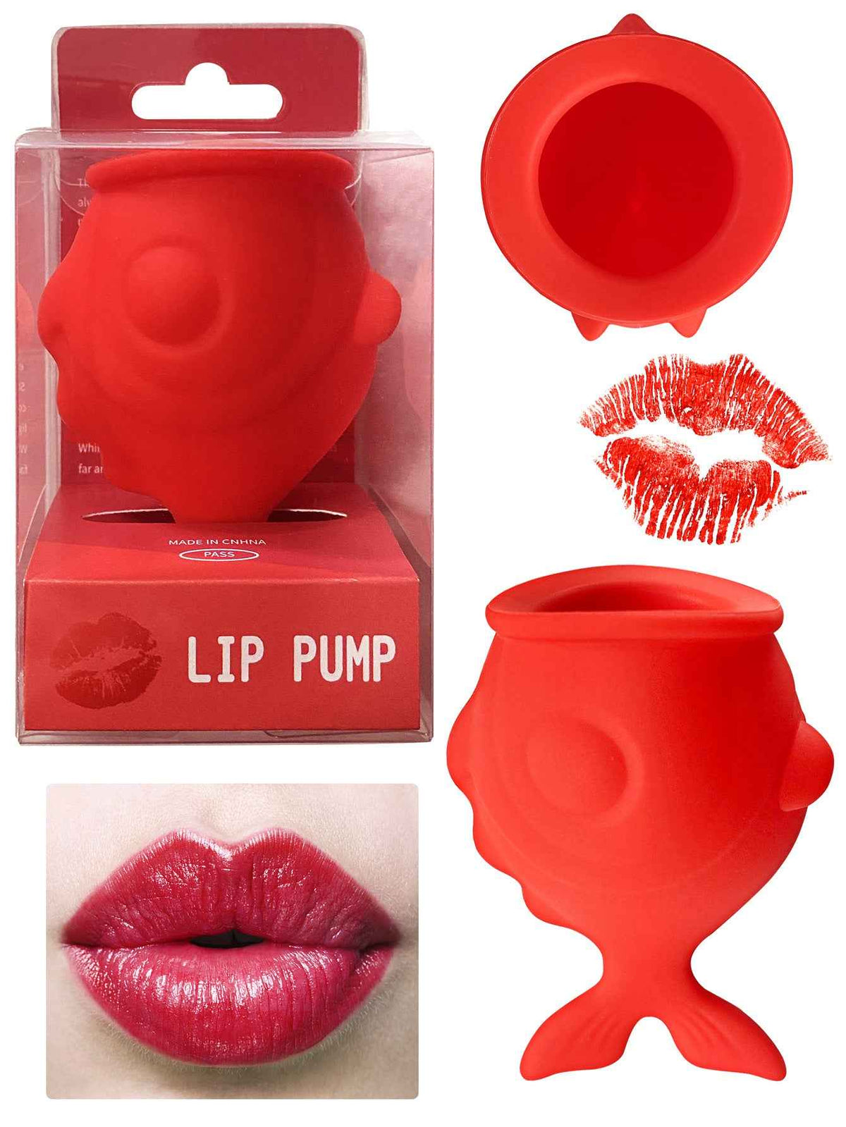 Silicone lip-plumping device